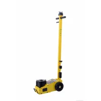 This mechanical truck axle jack has a 22 ton load capacity and a minimum lift of 12 3/4 in. The steel body construction supports heavy-duty lifting tasks. It is used for raising truck axles and other heavy equipment during maintenance and repair operations