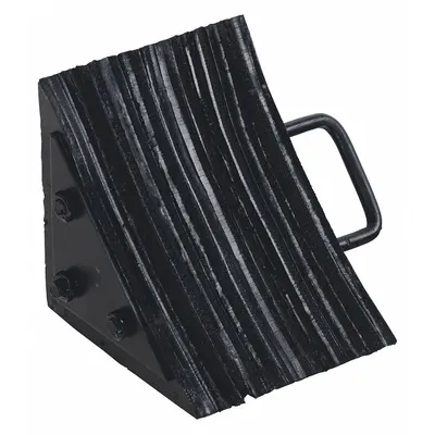 VESTIL Wheel Chock: Rubber, 10 3/8 in Overall Lg, 8 in Overall Wd, 8 in Overall Ht - High-Durability Laminated Rubber Wheel Chocks