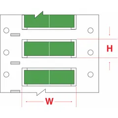 Polyolefin sleeve label in green matte finish, precut for 16 AWG to 22 AWG wire gauge. Compatible with THT printer series. Used for wire and cable identification in electrical panels and machinery.