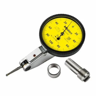 MITUTOYO 513-405-10ECAL Dial Test Indicator, Metric, 0.04 mm, 0-100-0 - Dial Test Indicators - Horizontal & Tilted-Face Styles