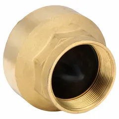 This BONOMI inline disc check valve is made of brass with 3 in FNPT x FNPT connections. It is designed for gas, oil, steam, and water media to prevent backflow in piping systems. Suitable for industrial applications such as process lines, boiler systems, and fuel handling.