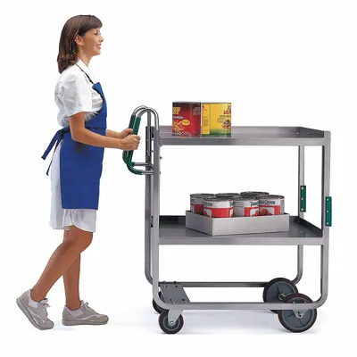 LAKESIDE 7120 Open Stainless Steel Utility Cart, 2 Shelves, 46-3/4 in H, NSF - Open Stainless Steel Carts