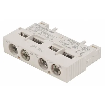 SCHNEIDER Auxiliary Contact: 2NO, 2.5 A Max Current (AC), Front Mount - Schneider Electric Auxiliary Contacts