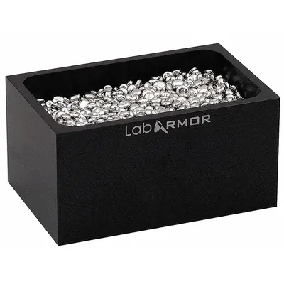 LAB ARMOR Double Black Bead Block: Aluminum, 6 in Overall Wd, 3 3/4 in Overall Lg - Dry Bath Blocks
