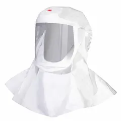 This hood with neck coverage is designed for use with a Powered Air Purifying Respirator (PAPR) or Supplied Air Respirator (SAR) system. It provides head and neck protection in industrial environments where respiratory hazards are present. The M/L size accommodates a range of head sizes. Sold in a 5-pack.