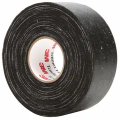 Uncoated cotton cloth electrical tape with rubber adhesive, 13 mil thick. Provides abrasion resistance and flexibility for insulating, harnessing, bundling, and wrapping cables in industrial machinery, panels, and conduit systems. Supplied in a 30-pack.