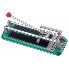 This tile cutter is constructed from steel and is designed for cutting metal materials such as steel. It accommodates material up to 1/4 inch maximum thickness and includes a replacement blade. Suitable for tile cutting applications in industrial or construction settings.