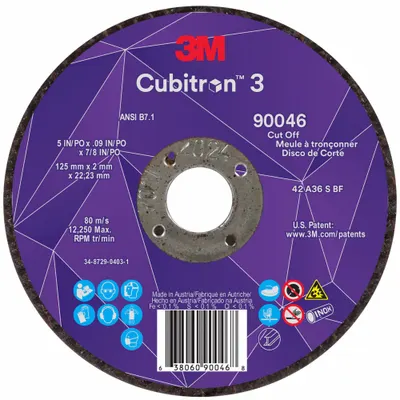 3M CUBITRON 3 Cool-Cutting Cut-Off Wheel - Cool-Cutting Cut-Off Wheels for Carbon & Stainless Steel