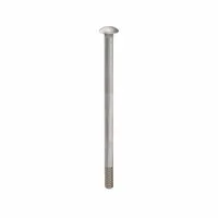 These 18-8 stainless steel carriage bolts feature a square neck that prevents rotation during tightening, making them suitable for metal-to-wood or metal-to-metal fastening where a smooth rounded head is desired. Each bolt has a 5/16"-18 thread size and 6-inch length, with a plain finish. Sold in a 5-pack