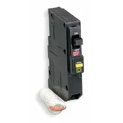 Single-pole, bolt-on miniature circuit breaker rated 15 A at 120V AC with a maximum interrupting rating of 10kA. Provides overcurrent protection for lighting, appliance, and branch circuits in commercial and industrial electrical distribution systems. Designed for use with QO Load Centers and NQ Panelboards.