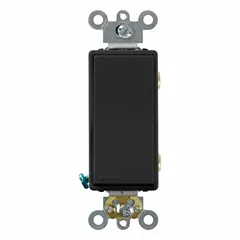 Double-pole, maintained rocker switch rated 20 A at 120/277V AC. Illuminated design provides visual status indication. Black finish. Suitable for switching lighting or other loads from a single location in commercial and industrial environments.