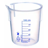 APPROVED VENDOR Beaker: Low Form, Polymethylpentene, Clear, 100 mL, 69.9 mm Outside Dia, Non-Sterile