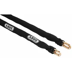 This 10-foot security chain has a 1/4-inch diameter and is made of corrosion-resistant zinc with a black nylon coating. It includes a chain cover and is suitable for indoor and outdoor use. Typical applications include securing gates, sheds, bicycles, and equipment.