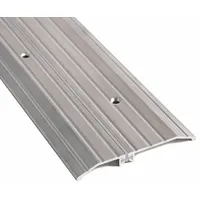 This 4 ft long aluminum saddle threshold features a fluted transition type. It is used to seal the gap under doors, reducing drafts, debris ingress, and energy loss in commercial and industrial entrances