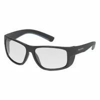 Full-frame safety glasses with clear, scratch-resistant lenses and a blue/gray frame. Padded comfort-fit design for extended wear. Suitable for industrial environments requiring impact protection