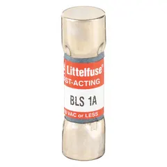 Fast-acting midget cylindrical fuse rated 1 A at 600 V AC. Non-indicating design with dimensions 13/32 in x 1 3/8 in. Provides overcurrent protection for control circuits, instrumentation, and small motor branch circuits where space is limited.