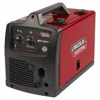 The Lincoln Electric SP-140T is a MIG welder operating on 120V input, supporting solid wire up to 0.035 inches in diameter. It is suited for light fabrication, automotive repair, and home workshop projects, welding thin-gauge steel and aluminum in non-industrial settings
