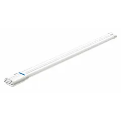 This PHILIPS LED plug-and-play (UL Type A) lamp features a 4-pin (2G11) base, 16.5 W power consumption, 2200 lm light output, and a 3500K color temperature. It is non-dimmable and designed for use in compatible fixtures requiring a 4-pin (2G11) tube lamp. Typical applications include general lighting in commercial and industrial spaces such as offices, retail areas, and warehouses.