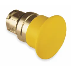Maintained-action mushroom-head push-button operator from the XB4 series. Metallic construction with 22 mm mounting. Suitable for control panel applications requiring a latching actuation mechanism.