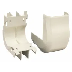 This 90-degree outside corner elbow is designed for use with T-45 series nonmetallic single-channel raceways and T45 covers. Made of plastic in Off White, it features a snap-on mounting style for routing low-voltage cabling around external wall corners. Suitable for commercial and industrial environments.
