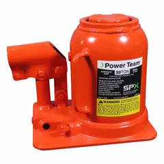 Mechanical bottle jack with 30 ton load capacity and 3 1/8 in max lift. Steel body construction. Complies with ASME B30.1. Used for heavy-duty lifting in industrial maintenance, machinery positioning, and equipment alignment.