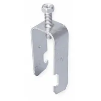 Steel strut clamp with electroplated finish for securing 1 in trade size conduit to 1-5/8 in strut channels. Accommodates cable range 0.720 in to 1.160 in. Used in electrical installations to support and route conduit runs