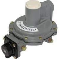 This lever-acting gas pressure regulator from FISHER LPG features an aluminum body and NPT x NPT connections. It has a gas capacity of 850,000 BtuH. Typical applications include pressure reduction and stabilization in LPG systems for commercial and industrial heating equipment and gas trains