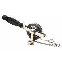 This 33 ft steel gauging tape is used for liquid remaining (innage) measurement of dark liquids in industrial tanks. It features a swivel snap tip, SAE inch markings, and a grounding strap. The plumb bob is ordered separately