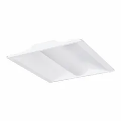 LED retrofit door kit for 2 ft x 2 ft fluorescent troffer fixtures. Delivers 2500 to 3750 lumens at 4000K color temperature, consuming 30W. Compatible with (3) 28W T8 lamps and accepts 120-277V AC input. Suitable for upgrading commercial and industrial lighting in offices, schools, and warehouses.