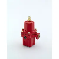 This lever-acting gas pressure regulator features an aluminum body with NPT x NPT connections. It is designed for use in LPG systems to reduce and stabilize gas pressure for burners, heaters, and process equipment. The regulator has a gas capacity of 1,000,000 BtuH