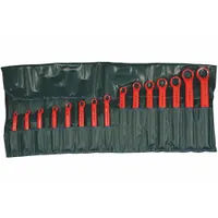 WIHA Box End Wrench Set: Alloy Steel, Chrome, 16 Tools, 8 mm to 32 mm Range of Head Sizes, Insulated (MPN 21093)