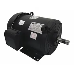 This Dayton 3 hp AC motor features a totally enclosed fan-cooled (TEFC) enclosure and a rigid base mount. It operates at 1765 RPM at 60 Hz with a full load current of 8.43/7.62 A at 230/460V AC. Suitable for industrial applications such as pumps, fans, conveyors, and compressors requiring continuous-duty operation.