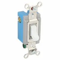 HUBBELL Wall Switch: Toggle Switch, 3-Way, Maintained, White, 120/277V AC, 15 A (MPN HBL1203W)