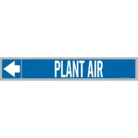 Pipe Marker: Plant Air, Blue, White, Fits 1 1/2 to 2 in Pipe O.D., 25 Pipe Markers, With Arrows (MPN 109562)