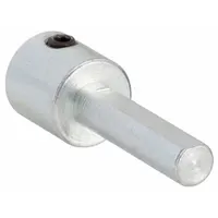 Motor shaft adapter with 1/2 in overall diameter and 1/4"-20 thread size. Provides 1 in shaft extension length for coupling or mounting applications in industrial machinery, conveyors, and HVAC systems