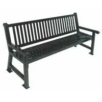 ULTRASITE Outdoor Bench: Savannah, 72 in Overall Lg, 36 1/8 in Overall Ht, Black, Black, Steel (MPN 922-S6-Black)