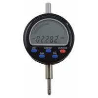 This digital indicator features a non-removable flat back for stable mounting. It measures in both inch and metric units with a range of 0 to 12.75 mm (0 to 1.25 in) and an accuracy of 0.01 mm. The IP54 rating provides protection against dust and splashing water. Suitable for dimensional measurement tasks such as thickness gauging and displacement monitoring in machining and inspection applications
