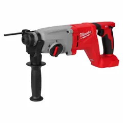 This cordless rotary hammer operates on 18V DC and features an SDS-Plus chuck with a maximum capacity of 2 1/2 inches. It delivers 1.95 ft-lb of impact energy and a variable speed range of 0 to 4,580 bpm, with a hammer-only mode. Suitable for drilling into concrete, masonry, and stone, as well as light chipping and anchoring applications. Sold as a bare tool without battery or charger.