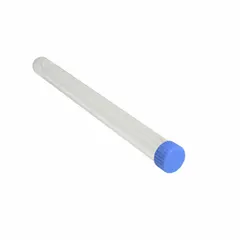 Polystyrene Test Tube with Cap, 21 mL, Round Bottom, Natural, Purple Closure