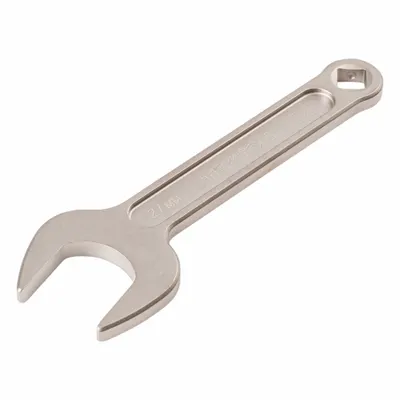 TEKTON Open End Wrench: Chromium Molybdenum Steel, Satin, 27 mm Head Size - Metric, Single End, Open End Wrenches