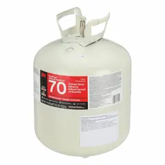 3M HoldFast 70 is a high-tack, clear spray adhesive in a 27.3 lb tank. It features a fast-tack, lace spray pattern and bonds fiberglass. Water-resistant and heat resistant for interior use, it complies with OSHA Hazard Communication Standard (29 CFR 1910.1200). Suitable for general purpose bonding and repair of fiberglass, ceramic, and porcelain.
