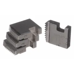 Replacement pipe die for RIDGID handheld threader heads. Cuts 3/4 in NPT right-hand threads on steel pipe. Constructed from aluminum and steel. Suitable for manual and handheld power threaders in plumbing, HVAC, and industrial piping applications.