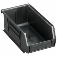 QUANTUM STORAGE SYSTEMS ESD Conductive Bin: 4 1/8 in x 7 3/8 in x 3 in, Black, Label Holder Included (MPN QUS220CO)