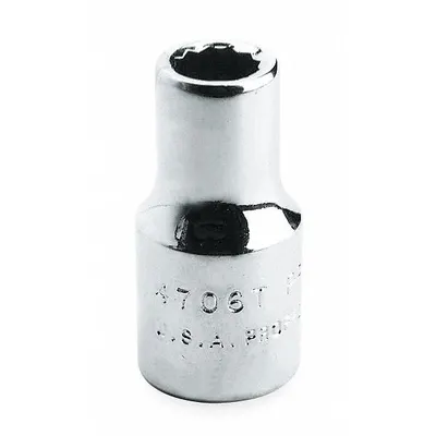 PROTO Socket: SAE, 1/2 in Drive Size, 1 7/16 in Socket Size, 12-Point, Std, Chrome - 1/2" Drive Hand Sockets