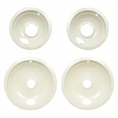 Drip bowl kit for Whirlpool ovens. Collects drips and spills from the cooktop or oven cavity to help keep the appliance clean. Suitable for use as a replacement part in compatible Whirlpool ovens.