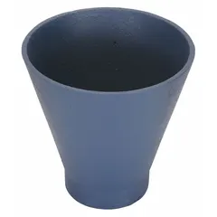 This cast iron funnel converting assembly converts a standard floor drain into a funnel drain for directing liquids into the drainage system. It features a Dura Coated finish in brass color, a screw connection type, and overall dimensions of 7 in width and 6-3/8 in height. Typical applications include commercial kitchens, industrial wash-down areas, and laboratories.