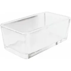 Glass staining dish for manual slide staining in histology, cytology, and microbiology. Holds up to 50 slides. Dimensions: 185 mm height, 88 mm width, 78 mm depth.