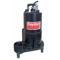 DAYTON Effluent Pump: 1/2 hp, 120V AC, Single Phase, 45 gpm Flow Rate @ 10' of Head, 45 ft Max. Head