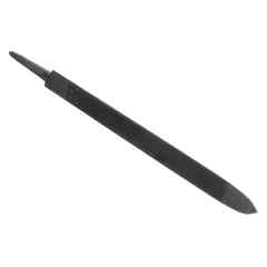 Triangular tapered saw file with a length of 6 inches, width of 5/16 inches, and 55 teeth per inch. Designed for sharpening saw blades, particularly hand saws, where the triangular shape fits into saw teeth to restore cutting edges.