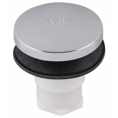 OEM Drain Stopper: Plastic, Chrome-Plated, Toe Touch - Bathtub Drain Stoppers